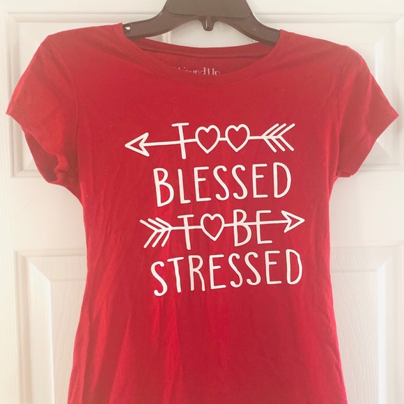 Wound up red tshirt blessed sz medium 7-9
